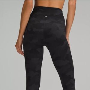 Lululemon Black Camouflage Align 17” Crop